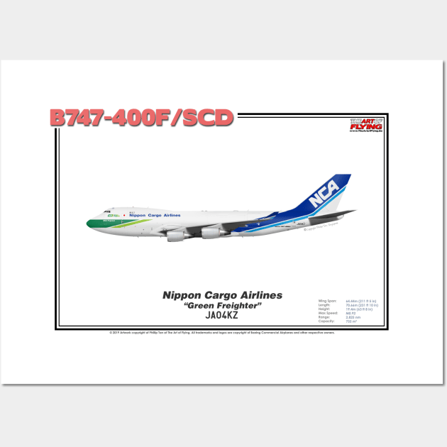 Boeing B747-400F/SCD - Nippon Cargo Airlines "Green Freighter" (Art Print) Wall Art by TheArtofFlying